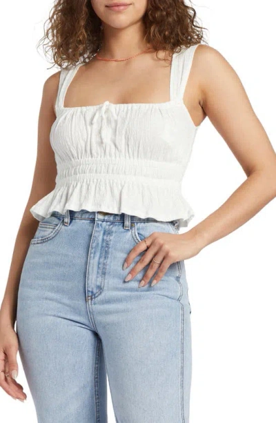 Billabong Sweet Thing Ruffle Crop Tank In Salt Crystal