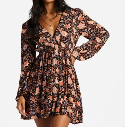 Billabong Sweetest Dream Dress In Black Pebble In Multi