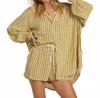 Billabong Swell Blouse In Green In Yellow