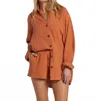 Billabong Swell Blouse In Rust In Brown