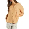 Billabong Swell Gauze Button-up Shirt In Baked Clay