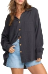 Billabong Swell Gauze Button-up Shirt In Blue