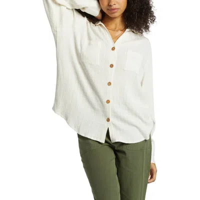 Billabong Swell Gauze Button-up Shirt In Salt Crystal