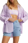 Billabong Swell Gauze Button-up Shirt In Tulip