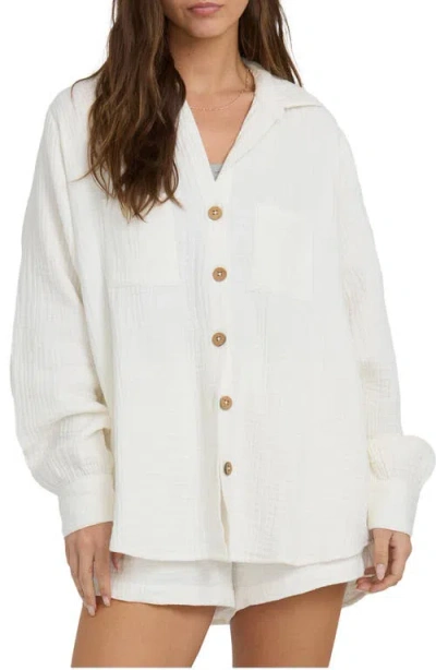 Billabong Swell Gauze Button-up Shirt In White