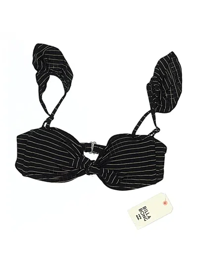 Billabong Swimsuit Top Black Stripes Pattern Swimwear
