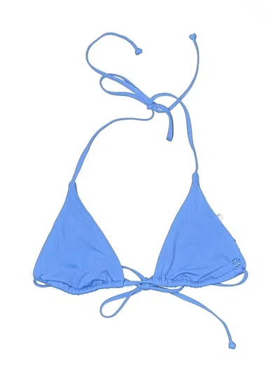 Pre-owned Billabong Swimsuit Top Blue Solid Pattern Swimwear