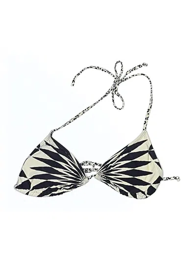 Pre-owned Billabong Swimsuit Top Ivory Graphic Pattern Swimwear