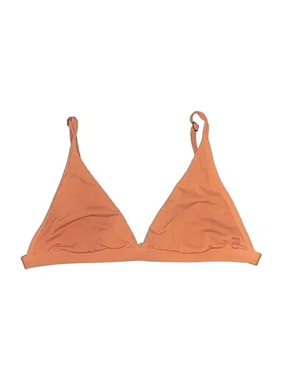 Pre-owned Billabong Swimsuit Top Orange Solid Pattern Swimwear