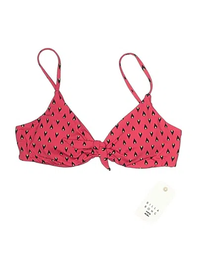 Billabong Swimsuit Top Red Hearts Pattern Swimwear