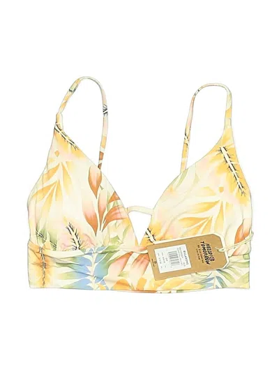 Billabong Swimsuit Top Yellow Tropical Pattern Swimwear