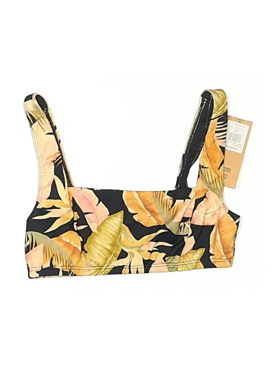 Billabong Swimsuit Top Yellow Tropical Pattern Swimwear In Multi