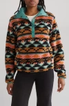 Billabong Switchback Textured Fleece Pullover In Black Multi 3