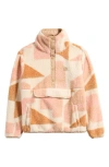 Billabong Switchback Textured Fleece Pullover In White Cap