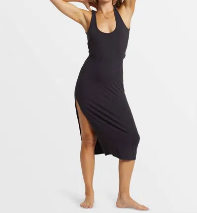 Billabong Take A Look Convertible Midi Dress In Black Sands In Blue