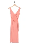 Billabong Take A Look Convertible Midi Dress In Peach Out
