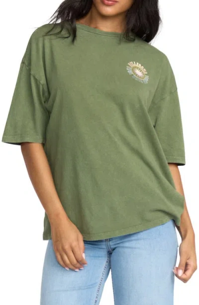 Billabong Take A Tour Oversize Graphic T-shirt In Green
