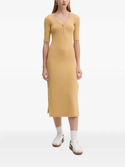 Billabong Take Time Mid Dress In Nude