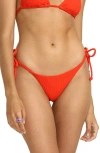 Billabong Good Vibes Side Tie Bikini Bottoms In Red