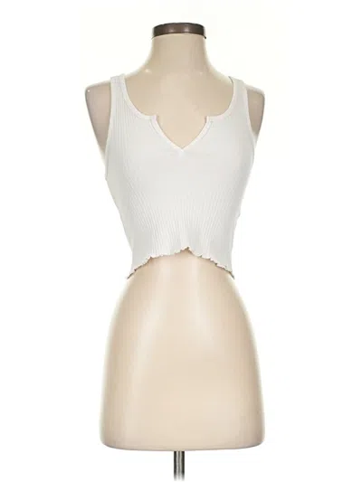 Pre-owned Billabong Tank Top Ivory Halter Neckline Tops In White