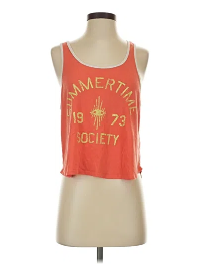 Pre-owned Billabong Tank Top Orange Strapless Neckline Tops