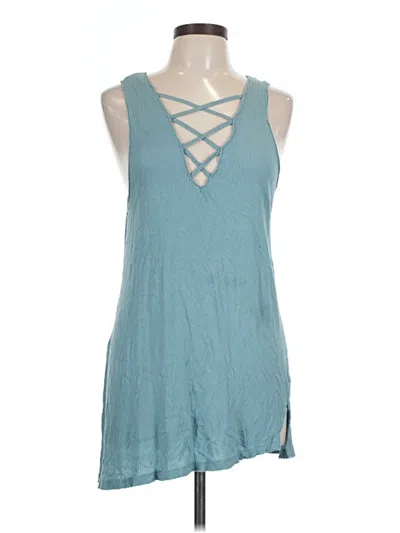 Pre-owned Billabong Tank Top Teal Halter Neckline Tops