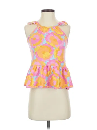 Pre-owned Billabong Tank Top Yellow Ruffles Neckline Tops