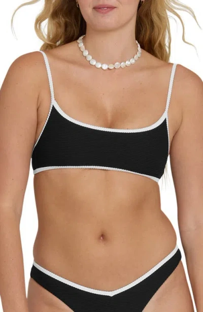 Billabong Tanlines Bound Jaclyn Crop Bikini Top In Black