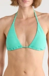 Billabong Tanlines Multifit Triangle Bikini Top In Green