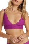 Billabong Tanlines Remi Plunge Bikini Top In Berry Bliss