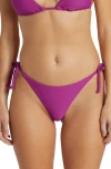 Billabong Tanlines Side Tie Tanga Bikini Bottoms In Berry Bliss