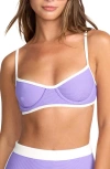 Billabong Tanlines Tami Underwire Bikini Top In Purple