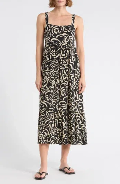 Billabong Tea Party Midi Dress In Black