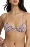 Billabong Teagan Wave Check Bralette Bikini Top In Red