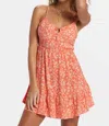 Billabong Texas Beach Floral Sleeveless Minidress In Brown