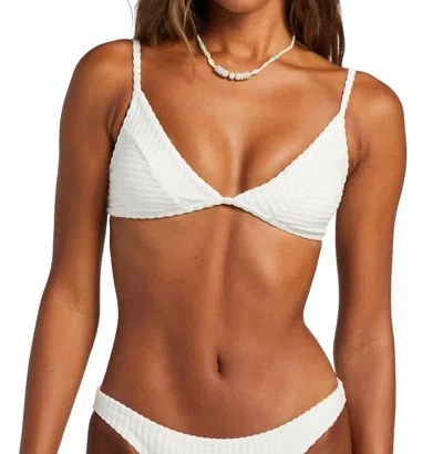 Billabong The Loop Fixed Triangle Bikini Top In Salt Crystal In White