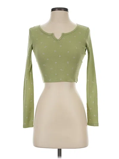 Pre-owned Billabong Thermal Top Green Sweetheart Neckline Tops