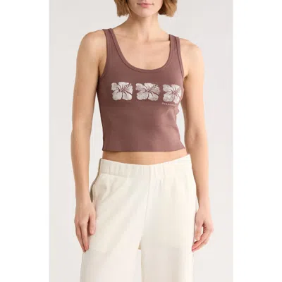 Billabong Three Of A Kind Cotton Graphic Tank In Brown