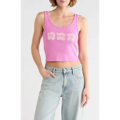 Billabong Three Of A Kind Cotton Graphic Tank In Pink