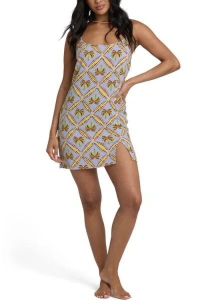 Billabong Tidal Crush Palm Tree Minidress In Blue