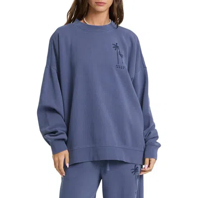 Billabong Tides Saltwashed Graphic Oversized Sweatshirt In Blue