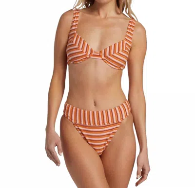 Billabong Tides Terry Aruba Bikini Bottom In Orange In Red