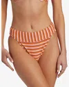 Billabong Tides Terry Aruba Mid-waist Bikini Bottoms In Orange Multi In Orange