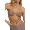 Billabong Tides Terry Rio Bandea Bikini Top In Brown