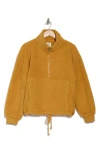 Billabong Time Off Fleece Half Zip Pullover In Gold
