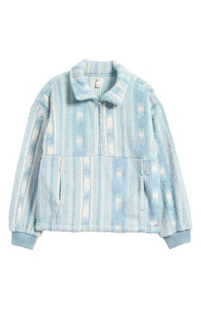 Billabong Time Off Fleece Half Zip Pullover In Sea Fog