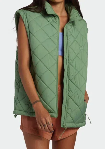 Billabong Transport Vest In Cloud Forest In Green