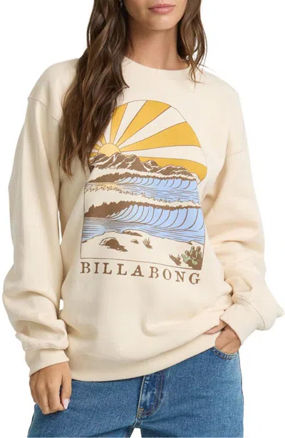 Billabong Travel West Graphic Fleece Sweatshirt In Neutral