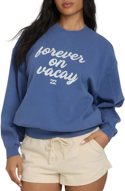 Billabong Treasure Cay Graphic Sweatshirt In Blue