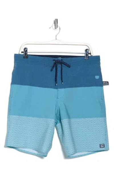 Billabong Tribong Lo Tide Water Repellent Board Shorts In Blue Haze
